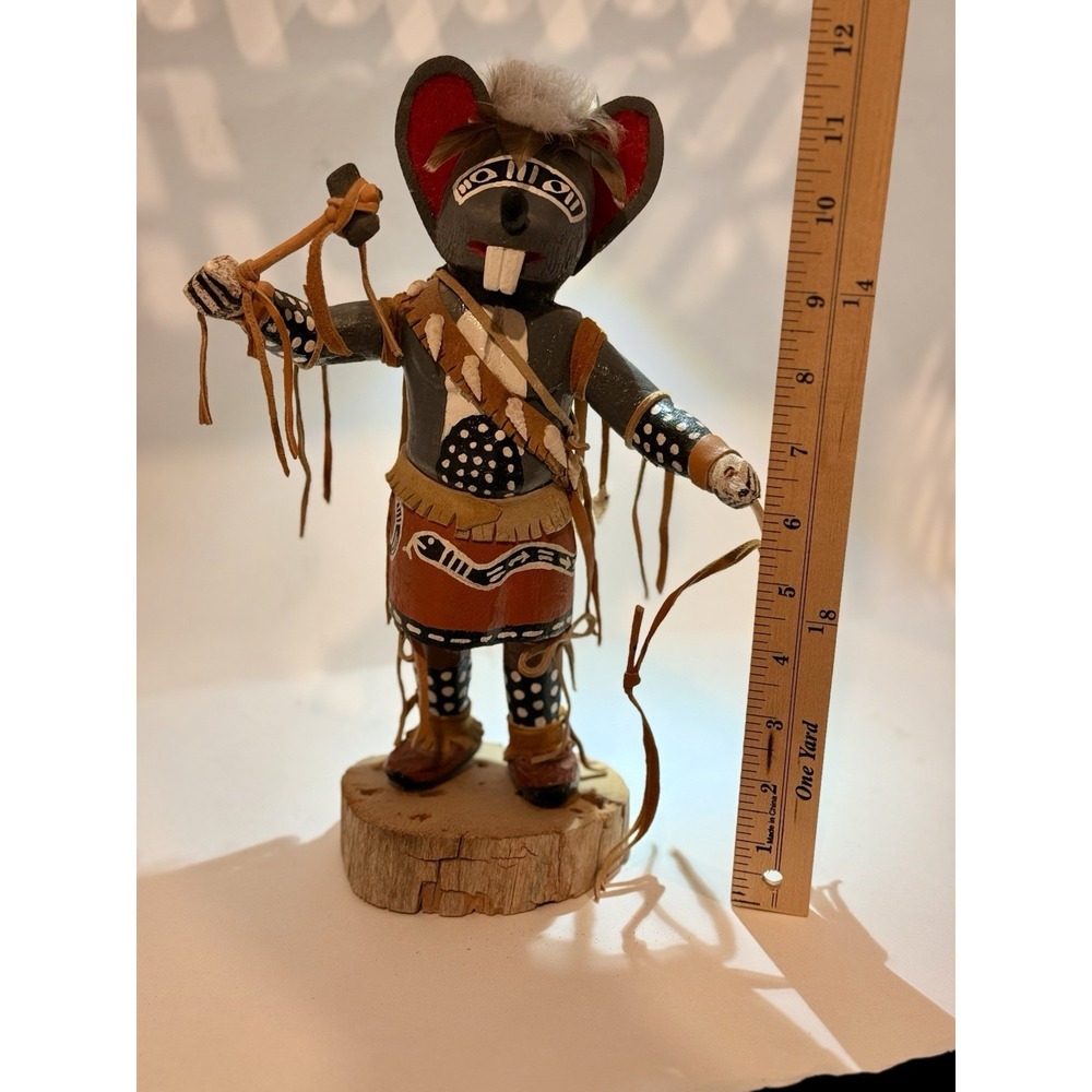 Gracellia Tainnijinnie Field Mouse Kachina Doll Hand Carved Wood Native American - Picture 6 of 8